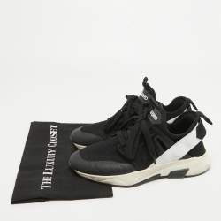 Tom Ford Black Mesh And Suede Low Top Sneakers Size 40