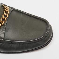 Tom Ford Dark Green Leather York Chain Loafers Size 43.5