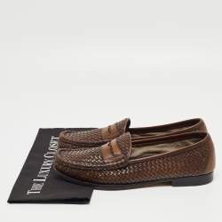 Tom Ford Brown Leather Slip On Loafers Size 42.5