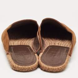 Pre Owned Tom Ford Brown Suede Espadrille Mules Size 44
