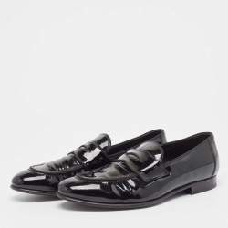 Tom Ford Black Patent Leather Penny Loafers Size 40