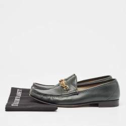 Tom Ford Green Leather York Chain Loafers  Size 42