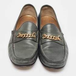 Tom Ford Green Leather York Chain Loafers  Size 42