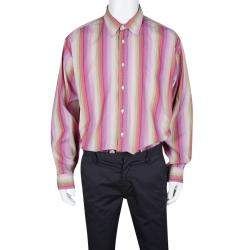 Tommy Hilfiger Multicolor Striped Cotton Long Sleeve Button Front Shirt XL