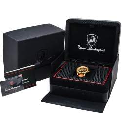 مملوكة مسبقًا ساعة يد رجالية تونينو لامبورغيني مفرغة أل أس4490 ستانلس ستيل بي في دي ذهب 44 مم