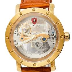 مملوكة مسبقًا ساعة يد رجالية تونينو لامبورغيني مفرغة أل أس4490 ستانلس ستيل بي في دي ذهب 44 مم