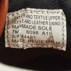 Pre Owned Tory Burch Sawtooth Size 41 Two Tone Canvas and Suede Lace Up Sneakers