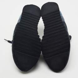 Pre Owned Tory Burch Two-Tone Suede and Mesh Sawtooth Low-Top Sneakers Size 40.5 