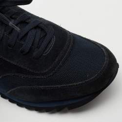 Pre Owned Tory Burch Two-Tone Suede and Mesh Sawtooth Low-Top Sneakers Size 40.5 