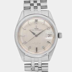 Tudor White 14k White gold Prince OysterDate 7966 Automatic Men's Wristwatch 34mm