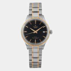 Tudor Black 18k Yellow Gold Steel  Style 12103-0003 Automatic Women's Wristwatch 28mm