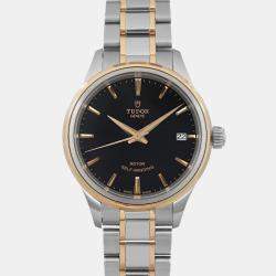 Tudor Black 18k Yellow Gold Steel  Style 12103-0003 Automatic Women's Wristwatch 28mm