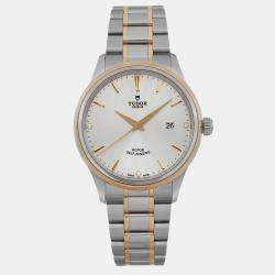 Tudor Silver 18K Yellow Gold Stainless Steel Style 12703-0005 Automatic Men's Wristwatch 41 mm