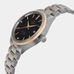 Tudor Black Diamond 18K Yellow Gold Stainless Steel Style Automatic Men's Wristwatch 38 mm