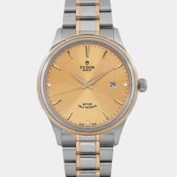 Tudor Champagne 18K Yellow Gold Stainless Steel Style 12703 Automatic Men's Wristwatch 41 mm