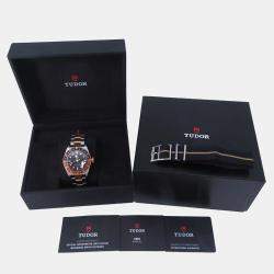 Tudor Black 18k Yellow Gold Stainless Steel Black Bay 79833MN-0001 Automatic Men's Wristwatch 41 mm