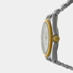 Tudor White Yellow Gold Stainless Steel Monarch 15733 Quartz Men's Wristwatch 34mm 