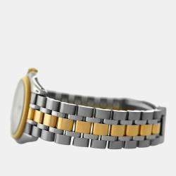 Tudor White Yellow Gold Stainless Steel Monarch 15733 Quartz Men's Wristwatch 34mm 