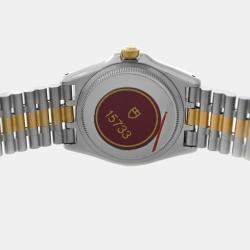 Tudor White Yellow Gold Stainless Steel Monarch 15733 Quartz Men's Wristwatch 34mm 