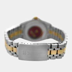 Tudor White Yellow Gold Stainless Steel Monarch 15733 Quartz Men's Wristwatch 34mm 