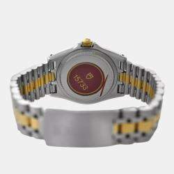 Tudor White Yellow Gold Stainless Steel Monarch 15733 Quartz Men's Wristwatch 34mm 