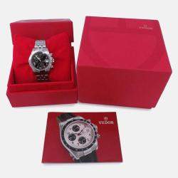 Pre Owned Tudor Prince Date 79280 Automatic Black Stainless Steel Men's Wristwatch 40 mm