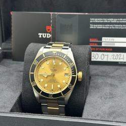 Pre Owned Tudor Black Bay 79733N Automatic 18K Yellow Gold Stainless Steel Men's Wristwatch 41 mm