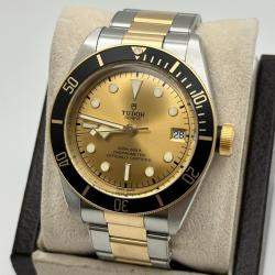Pre Owned Tudor Black Bay 79733N Automatic 18K Yellow Gold Stainless Steel Men's Wristwatch 41 mm