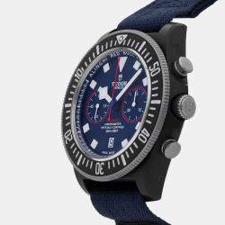 Pre Owned Pre-Owned Tudor Pelagos FXD Chronograph 25807KN Blue Automatic Composite Men's Wristwatch 43 MM