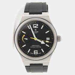 مملوكة مسبقًا Tudor North Flag 91210 Automatic Black Stainless Steel Men's Wristwatch 40mm