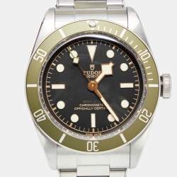 Pre Owned Tudor Black Stainless Steel Black Bay Harrods Special Edition M79230G Men's Wristwatch 41 mm
