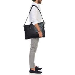 Pre Owned Tumi Black Leather Irving Slim Briefcase