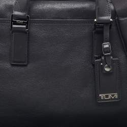 Pre Owned Tumi Black Leather Irving Slim Briefcase