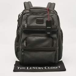 TUMI Dark Grey/Brown Nylon Alpha 3 Brief Backpack