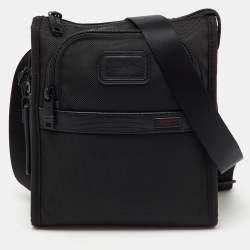 TUMI Black Ballistic Nylon Alpha 2 Small Pocket Messenger Bag
