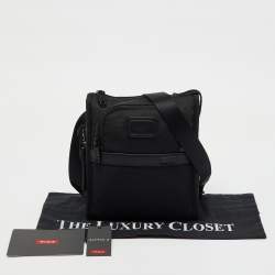 TUMI Black Ballistic Nylon Alpha 2 Small Pocket Messenger Bag