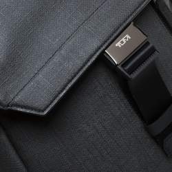 Tumi Dark Grey Coated Canvas and Leather Dresden Flap Backpack