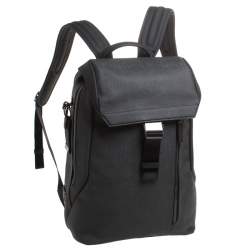 Tumi Dark Grey Coated Canvas and Leather Dresden Flap Backpack