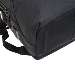 Tumi Dark Grey Coated Canvas and Leather Dresden Flap Backpack