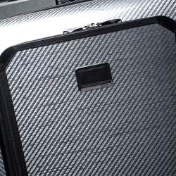 Pre Owned TUMI Grey Carbon Fiber Effect Hardcase 4 Wheel Tegra Short Trip Expandable Packing Case Luggage