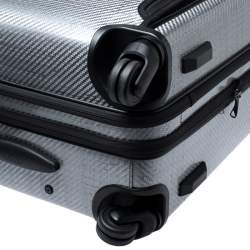 Pre Owned TUMI Grey Carbon Fiber Effect Hardcase 4 Wheel Tegra Short Trip Expandable Packing Case Luggage