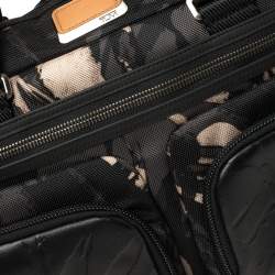 Pre Owned TUMI Black Camouflage Fabric and Leather Alpha Bravo Hunter Satchel