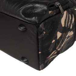 Pre Owned TUMI Black Camouflage Fabric and Leather Alpha Bravo Hunter Satchel