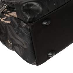 Pre Owned TUMI Black Camouflage Fabric and Leather Alpha Bravo Hunter Satchel