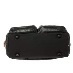 Pre Owned TUMI Black Camouflage Fabric and Leather Alpha Bravo Hunter Satchel