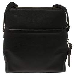 Pre Owned TUMI Black Leather Stratton Crossbody Bag