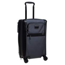Pre Owned Tumi Grey/Black Nylon Alpha 2 International Expandable 4 Wheel Carry On Luggage
