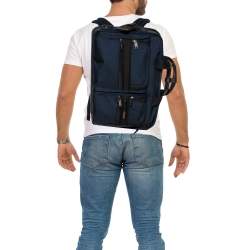 Pre Owned TUMI Navy Blue Nylon Gen 4.2 Three Way Briefcase Bag