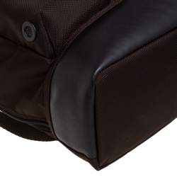 Pre Owned TUMI Two Tone Brown Nylon and Leather Cypress Roll Top Backpack