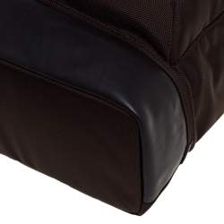 Pre Owned TUMI Two Tone Brown Nylon and Leather Cypress Roll Top Backpack